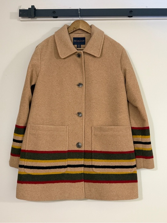 Pendleton Jackets & Blazers - PENDLETON Women's Camel Wool blend Stripe Coat, sz M
